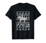 Oh What Fun It Is To Ride Barrel Race Rodeo Horse Christmas T-Shirt