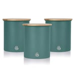 Swan Nordic Tea,Coffee & Sugar Canisters Scandinavian Design Green-SWKA17513GREN