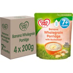 4 x 200g Cow & Gate Banana Wholegrain Porridge Baby Cereal 7+ Months