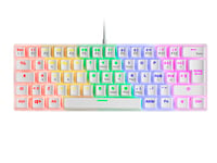 Mars Gaming MK60 Blanc, Clavier Gaming Mécanique FRGB, Antighosting, Switch Mécanique Bleu, Langue Italien