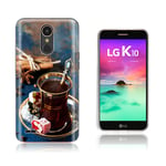 LG K10 2017 softlyfit kohokuvioitu TPU tapauksessa - Tuomioistuin Tyyli Kahvia Tummansininen