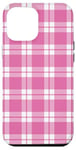 iPhone 12 Pro Max Pink Checkered Plaid Flannel Gingham Pattern Checker Rustic Case