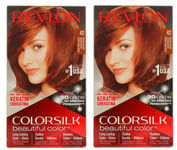 X2 Revlon 3D Colour Gel Permanent Colorsilk Medium Auburn 42 Hair Colour
