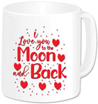 I Love You to The Moon and Back - Valentines Day Gifts I Love You Mug for Him and Her - Personalised Couples Gifts Idea for Husband Wife Boyfriend Girlfriend Engagement Wedding Anniversary Christmas