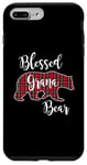 Coque pour iPhone 7 Plus/8 Plus Blessed Grana Bear Plaid écossais rouge Cadeau amusant pour grand-mère