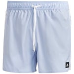 adidas Men's 3-Stripes CLX Very-Short-Length Swim Shorts, Blue Dawn/White, XXL