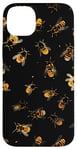 Coque pour iPhone 14 Plus Accessoire pour téléphone sur le thème des abeilles roses et noires