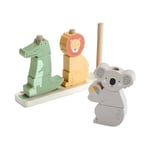 Fisher-Price Animaux en Bois à Empiler et Trier, Jeu d’éveil avec 10 pièces en Bois pour Les Enfants à partir de 1 an, HXV04