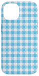 Coque pour iPhone 14 Nappe simple bleue à motif sans couture