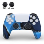 Camo-Blue - Housse En Silicone Pour Manette De Jeu Ps5, Accessoires, Étui De Protection Pour Manette Sony Playstation 5