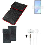 Case for Oppo A33 dark gray red edges Cover + earphones