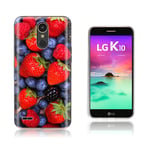 LG K10 2017 softlyfit kohokuvioitu TPU tapauksessa - Mansikka Ja Mustikka Punainen