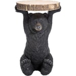 Kare Design Table d'Appoint Animal Bear, Ours, Marron/Noir, Rond, Diamètre 33cm, Capacité de Charge max 20kg, Table de Salon, Meuble, Deco Intérieur, Décoration Chambre, Maison