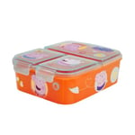 My sweety pop - Boîte à goûter - Lunch box - Pour enfant - Crèche - Maternelle - Ecole - Vacances - Repas – 19.5 cm - Idée Cadeau – 3 compartiments Peppa Pig - Mixte - Orange