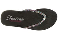 Skechers Femme Meditation Tongs, Noir (Black Mitobuck/Multi Rhinestone BKMT), 37 EU