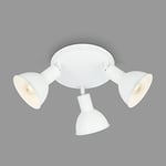BRILONER - Lampe de plafond rétro, plafonnier vintage à 3 lampes, spot de plafond E14, réglable, blanc, 190 x 140 mm