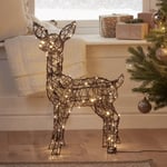 Lights4fun Outdoor Reindeer Fawn Christmas Light Up Rattan Figure Decoration