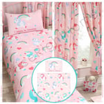 I BELIEVE IN UNICORNS JUNIOR DUVET COVER SET & MATCHING CURTAINS 54" DROP