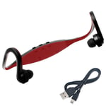 Casque Neckband Sport Lecteur Stereo Sans Fil Soutien Run MP3 Micro SD Rouge