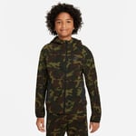 Nike Luvtröja NSW Tech Fleece 24 Camo - Grön/Svart Barn, storlek S: 128-137 cm