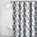 GONOVE Shower Curtain for Bathroom 180 x 180 cm Anti-Mould Mildew Resistant Waterproof Polyester Fabric Triangle Shower Curtain Liner Bath Curtain with Hooks, Washable and Weighted Hem