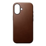 Nomad Case for iPhone 16 Compatible  Shockproof Leather, Brown