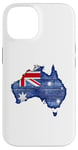 iPhone 14 Australia Down Under Wooden Australian Flag Map Gift Case