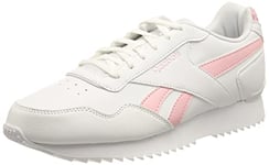 Reebok Men's Royal Glide Ripple Clip Sneakers, White Pink Glow White, 7.5 UK