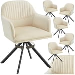 TecTake® Lot de 6 Chaises pivotantes de Salle à Manger Moderne Fauteuil Salon Velours Chaise Rembourrée Confortable Chaise Design Meuble Salon pour Salle à Manger, Coiffeuse, Chambre, Cuisine