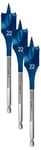 Bosch Professional 1x Expert SelfCut Speed Spade Drill Bit (for Softwood, Chipboard, Ø 22,00 mm, Length 152 mm, Accessories Rotary Impact Drill) (Pack of 3)