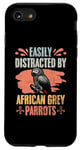 Coque pour iPhone SE (2020) / 7 / 8 Facilement distrait par l'ornithologie rétro des perroquets gris africains