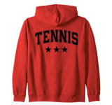 Tennis All Black Stars Classic Retro Varsity Text Zip Hoodie