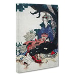 Big Box Art Seated by The Dragon by Yashima Gakutei Painting Canvas Wall Art Framed Picture Print, 30 x 20 Inch (76 x 50 cm), White, Black, Grey, Blue, Red