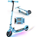 RCB Electric Scooter for Kids, 150W Motor - Max 9.3mph - Bluetooth Speaker - Colorful LED Lights - Foldable - LED Display,Kids E Scooter for Age 6-12