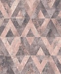 Rasch Tapeten Non Woven Wallpaper (Grafisch) Rose Grey 10, 05 m x 0, 53 m Yucatan 535532