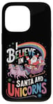 iPhone 13 Pro Christmas Unicorn Lover I Believe In Santa And Unicorns Case