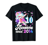 Kids Awesome Dabbing Unicorn Birthday 10 year old Girl T-Shirt