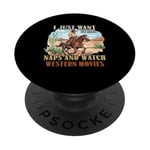 Faites la sieste et regardez un fan du film Western Movie Lover PopSockets PopGrip Adhésif