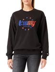 Tommy Jeans Women's Tjw Relaxed Tommy Stars Crew Sweatshirt, Black, XS