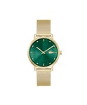 Lacoste Analogue Quartz Watch for Women CROCORIGIN Collection with Gold colored Stainless Steel Bracelet - 2001356