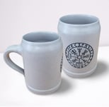 Töpferey Chope à bière Viking - Tasse en argile avec gravure « Vegvisir » - Tasse médiévale en céramique - Gris