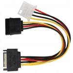 câbles SATA 18 cm SATA 15 broches mâles vers Molex SATA.