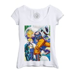 T-Shirt Femme Col Echancré Dragon Ball Z Cooler Fights Freezer Manga Anime