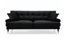 Sammetssoffa Webber 3-sits - Svart|Krom 3 sits soffa Svart