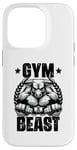 Coque pour iPhone 14 Pro Gym Beast Bull Haltérophilie Citation Gym Fitness