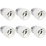 E27 till GU10-adapter, 220V, E27 GU10 Adapter Sockelomvandlare för LED-glödlampa, halogen- och CFL-lampa, keramisk adapter, 6-pack