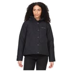 Marmot Wm's Chelsea Short Coat, Veste duvet légère, parka en duvet imperméable, manteau d’hiver chaud, veste d’hiver imperméable, veste fonctionnelle coupe-vent à capuche, Femme, Black, L