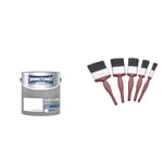 Johnstone's - Wall & Ceiling Paint - Pure Brilliant White - Matt Finish - Emulsion Paint & Fit For The Job 5 pc Mixed Sizes Paint Brush Set for a Smooth Finish with Emulsion, Gloss