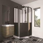 CABINE DE DOUCHE 100X100X220 STYLE INDUTRIEL NOIR