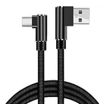 Câble USB de type C Qinzhijia [90 degrés] [3,3 ft / 6,6 ft] c chargeur de charge rapide nylon tressé durable câble de chargeur Android compatible avec Samsung S22/S21/S20/S10/S9/S8.